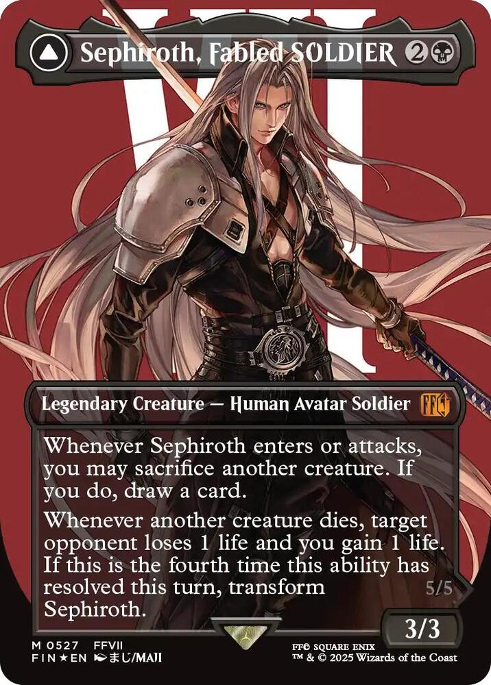 Sephiroth, Fabled SOLDIER // Sephiroth, One-Winged Angel - Borderless - Surge Foil